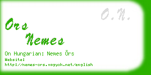 ors nemes business card